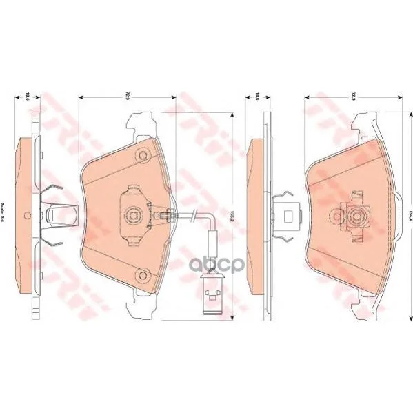 Колодки Тормозные Дисковые Volvo: S40 Ii(Ms) 04-, V50(Mw) 04- Volvo(Changan): S40(Ms) 06- TRW/Lucas арт. GDB1832