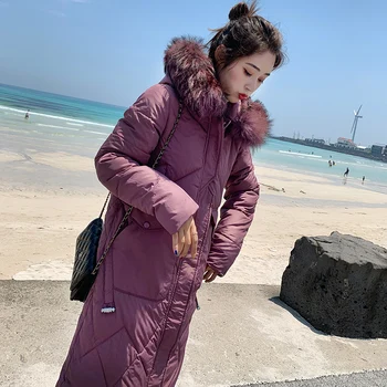 2019 New Arrival Women Winter Jacket With Thicken Fur Hooded Warm Female Long Parka Padded Coat High Quality