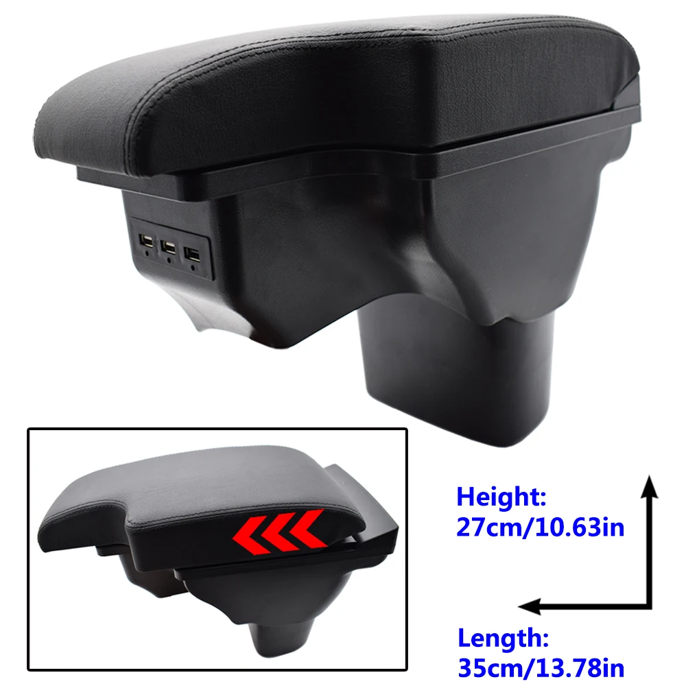 Подлокотник для Nissan Juke ESQ 2011- черный кожаный центр USB ящик для хранения модификация