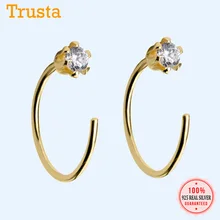 Trusta, новинка, женская мода, 925 пробы, серебро, модные крошечные милые золотые серебряные серьги-гвоздики, подарок для девочек, DS29