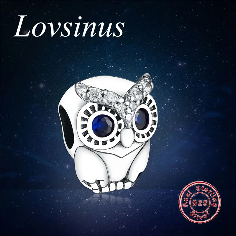 2019 Autumn Sparkling Owl Charm Solid Silver Bead Fit Original European Bracelet 925 Sterling Jewelry berloque | Украшения и