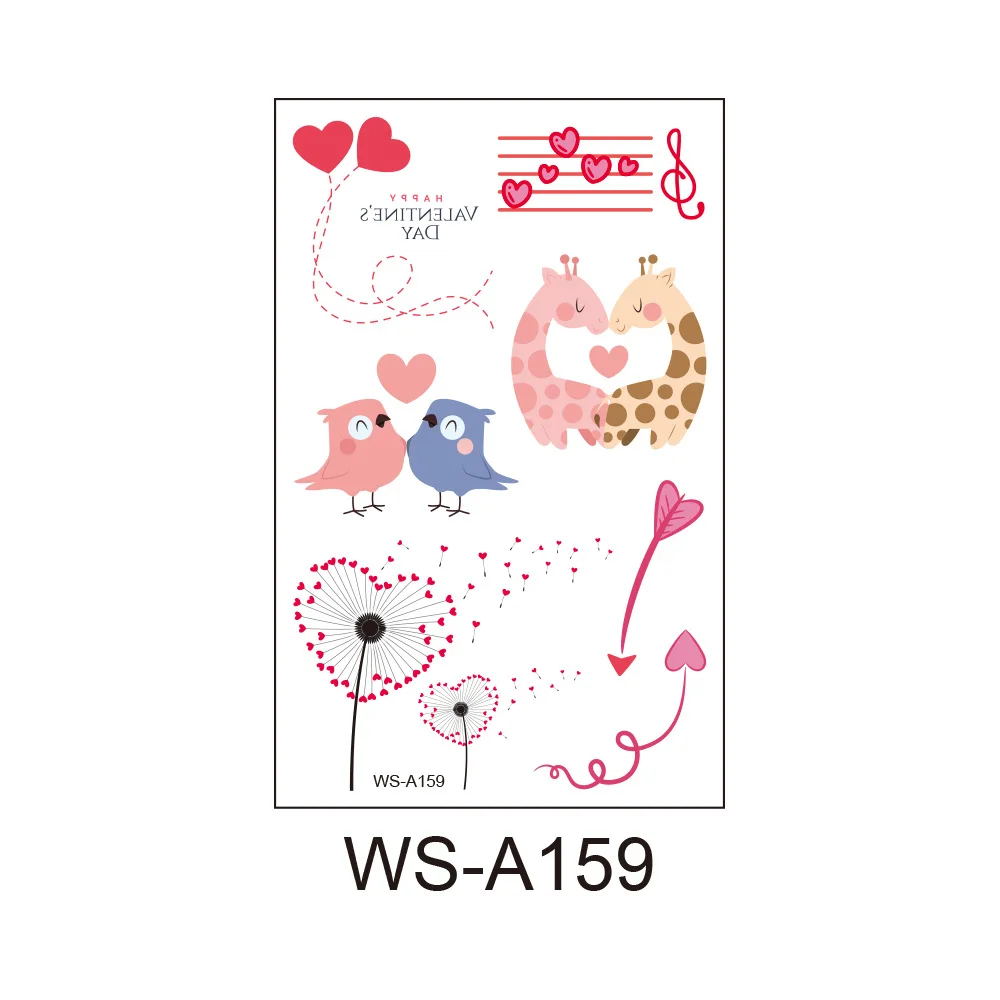 10 Kinds Sweet Love Tattoos Disposable Wedding Anniversary Party Temporary Body Arm Stickers Waterproof Makeup Concealer Sticker