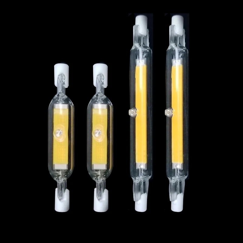 Светодиодная лампа R7S с COB матрицей 78 мм 118 15 Вт 30 40 стеклянная трубка 220 лм 230