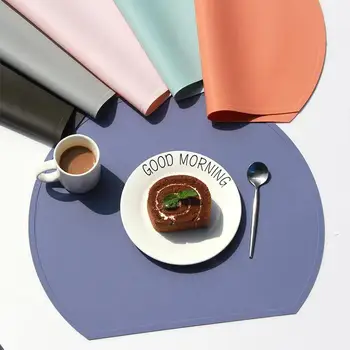 

10pcs Napkin Fabric Silica Gel Napkins Decorated Breakfast Placemats Irregular Circle Serviette Table Mat In The Kitchen Table