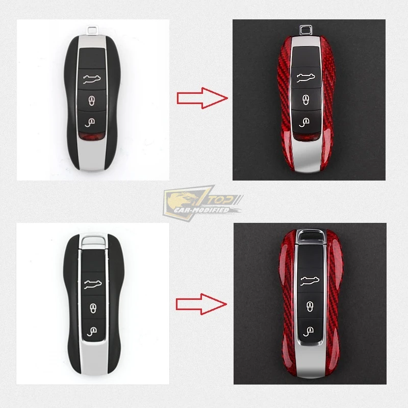 2-Free shipping 100% Real Pure DRY Carbon Fiber Car Key Case Cover Shell For Porsche Panamera  Macan  Cayenne718911