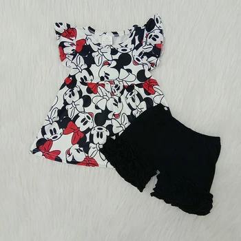 

2020 fashion baby girl outfit 2 pieces summer baby girl set clothes cartoon top short pants toddler baby kid girl clothes set