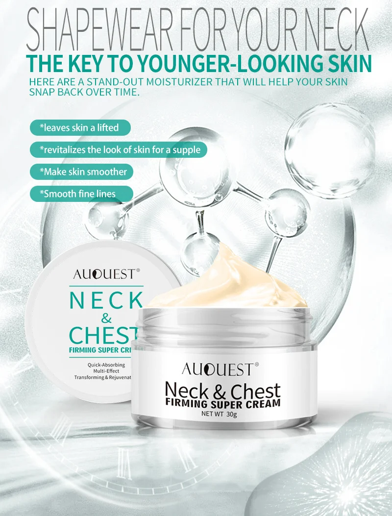 AuQuest Firming Neck Cream Chest Anti-aging Wrinkle Cream Firming Sagging Crepe Dry Skin Moisturizer Neck Skin Repair Care