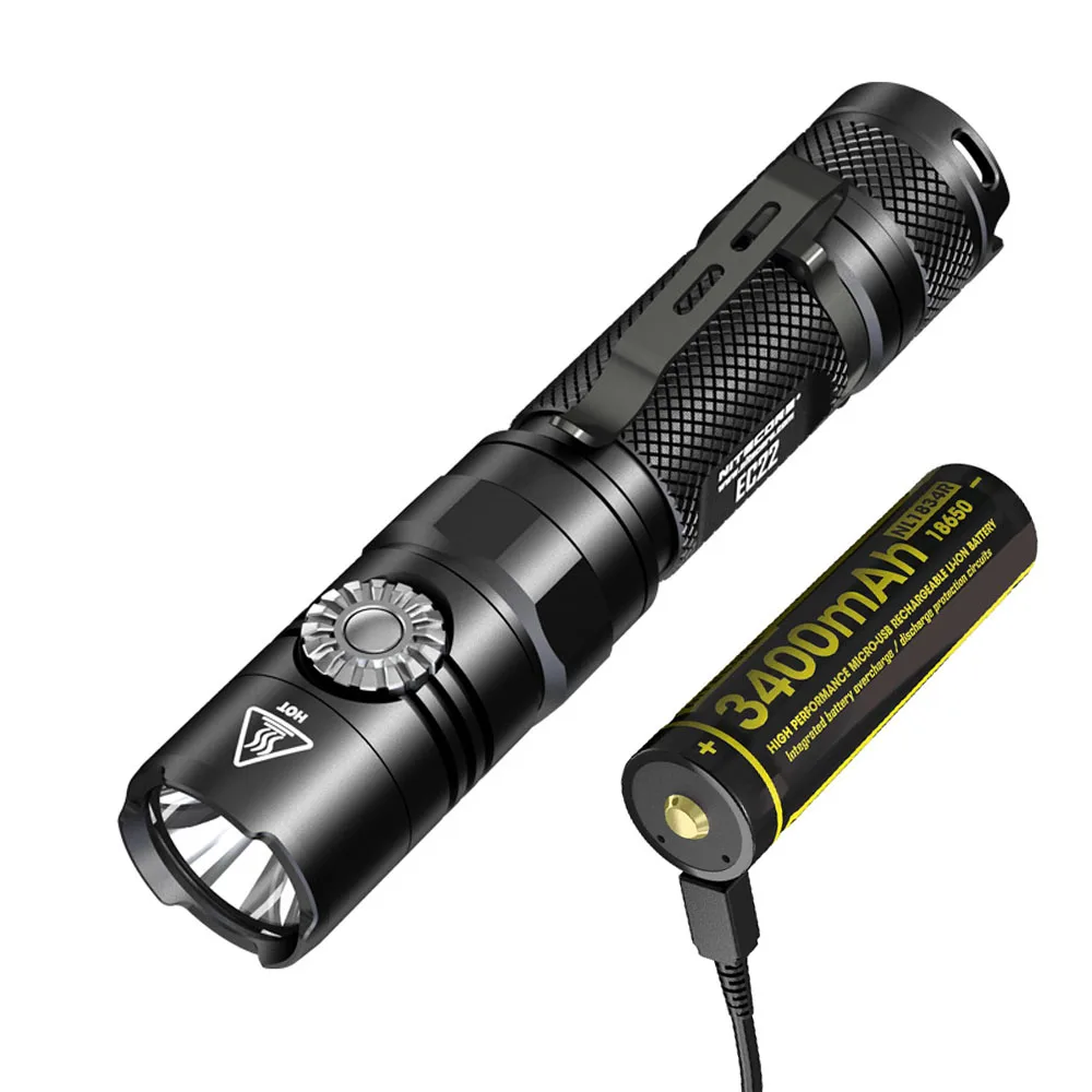 NITECORE EC22 фонариком и креплением на XP-L HD V6 Макс 1000lm луч расстоянии 180 м tacitcal свет бесступенчатого регулирования Яркий факел - Испускаемый цвет: EC22 NL1834R