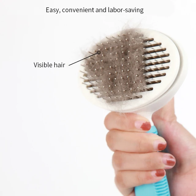 Pet Comb Self Cleaning Brush Comfortable Handle Automatic Quick Clean   4