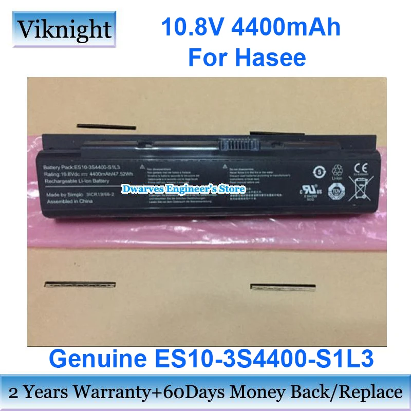 Genuine For Hasee 10.8V 4400mAh Laptop Battery ES103S4400S1L3 ES103S4500S1B3 ES103S5200