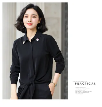 

Shirt fashion lazy wind female hem lace up design niche light mature western style ladies shirt