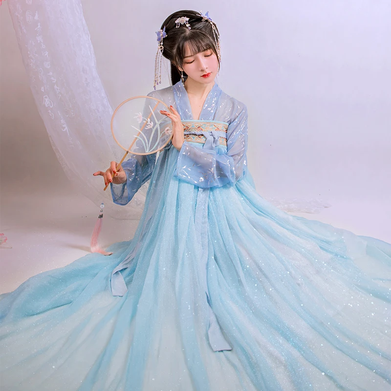 

Chinese Han Costume Women Ancient Chinese Costume Daily Hanfu Tang Suit Modern Hanfu Dress Fairy Dress Princess Clothing SL1276