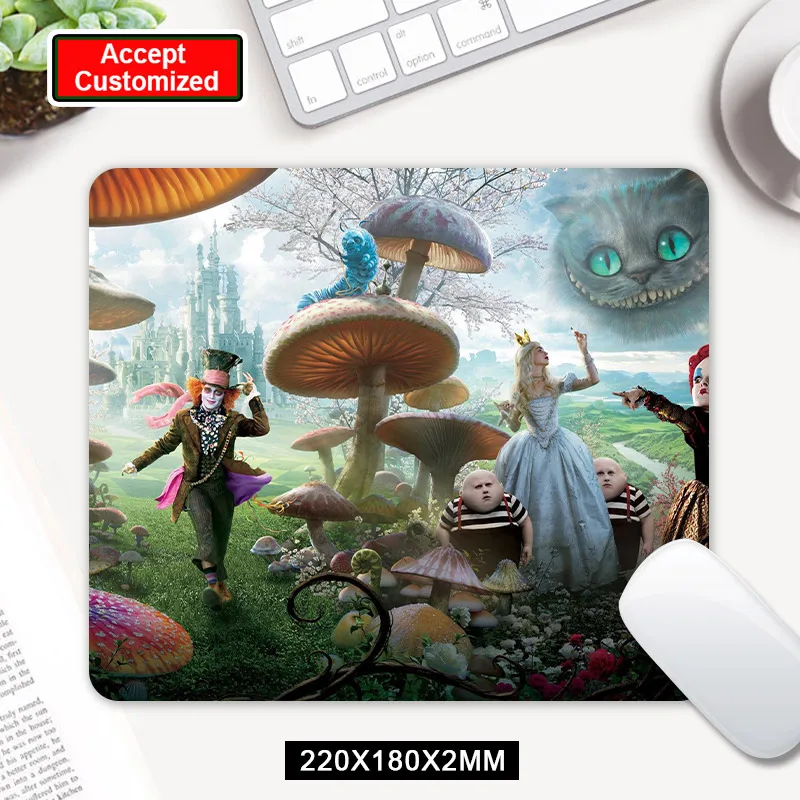 Игровой коврик для мыши Alice in Wonderland коврик для мыши модный коврик для мыши для геймера ноутбук резиновая Мышка для ноутбука коврик - Цвет: 22x18cm