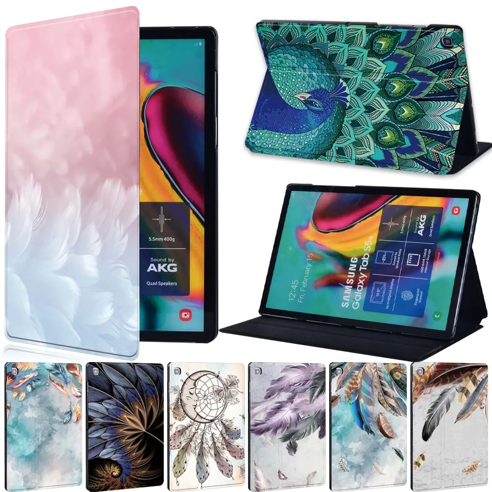 

Printed Feather Leather Stand Tablet Cover Case for Samsung Galaxy Tab A 7.0"/9.7"/10.1"/10.5"/Tab A A6/Tab E/S5e 10.5"