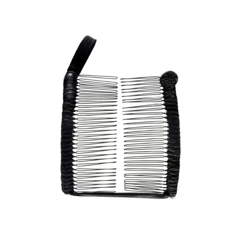 20 tooth Black Винтажная заколка для волос в форме банана рождественские аксессуары для волос растягивающийся гребень банан - Цвет: 20 tooth Black
