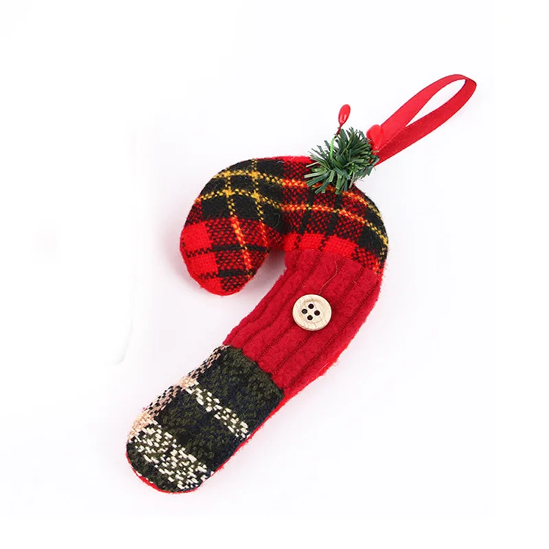 Urijk/рождественские чулки; тканевые носки в стиле Санта-Клауса; Подарочный детский мешок для конфет; карман с изображением снеговика и оленя; висящий орнамент с рождественской елкой - Цвет: G6  15x6cm