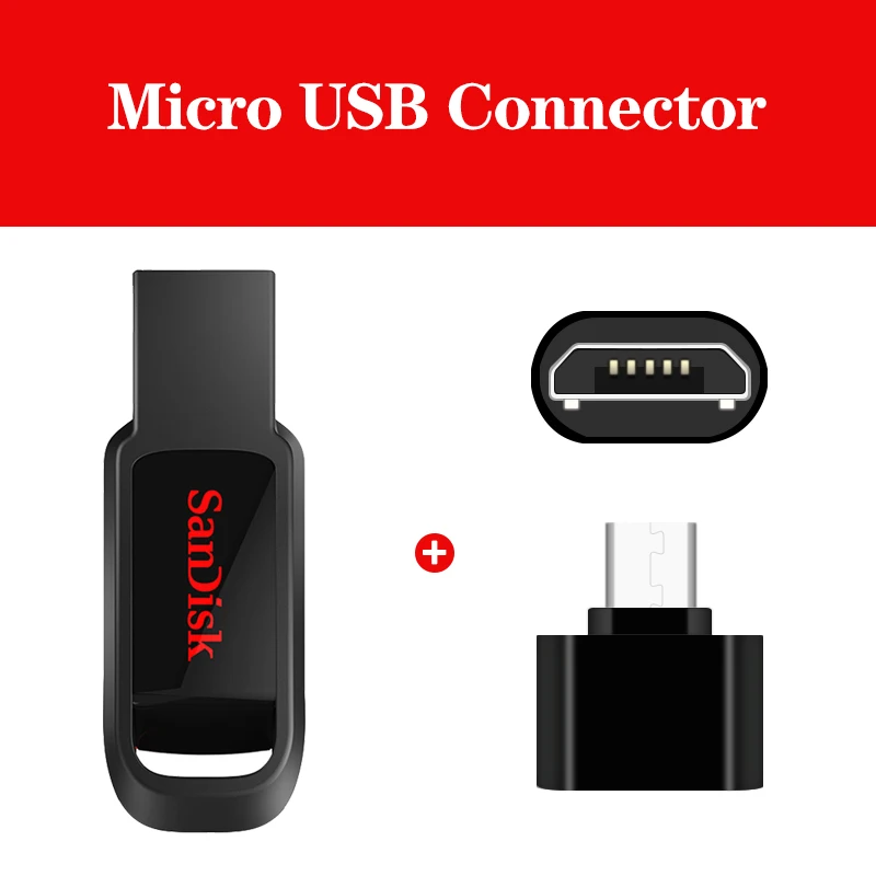 SD-CZ61-MICRO SanDisk CZ61 USB флеш-накопитель 128 ГБ/64 Гб/32 ГБ/16 ГБ флеш-накопитель Флешка флеш-диск USB 2,0 карта памяти usb диск USB флеш-накопитель - Цвет: SD-CZ61-MICRO