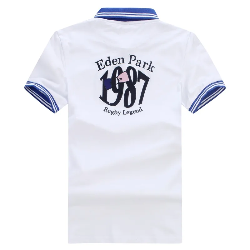 Белый Homme POLO,, новинка, 98% хлопок, Eden Park, для мужчин, поло, хорошее качество, вышивка, большой размер M, L, XL, XXL, XXXL - Цвет: Белый