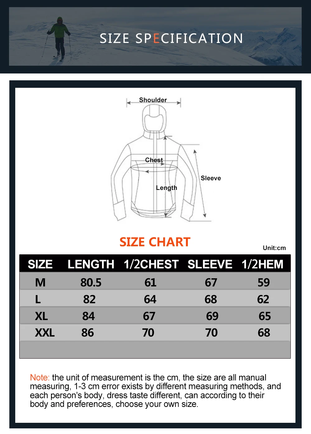 mens lightweight ski jacket