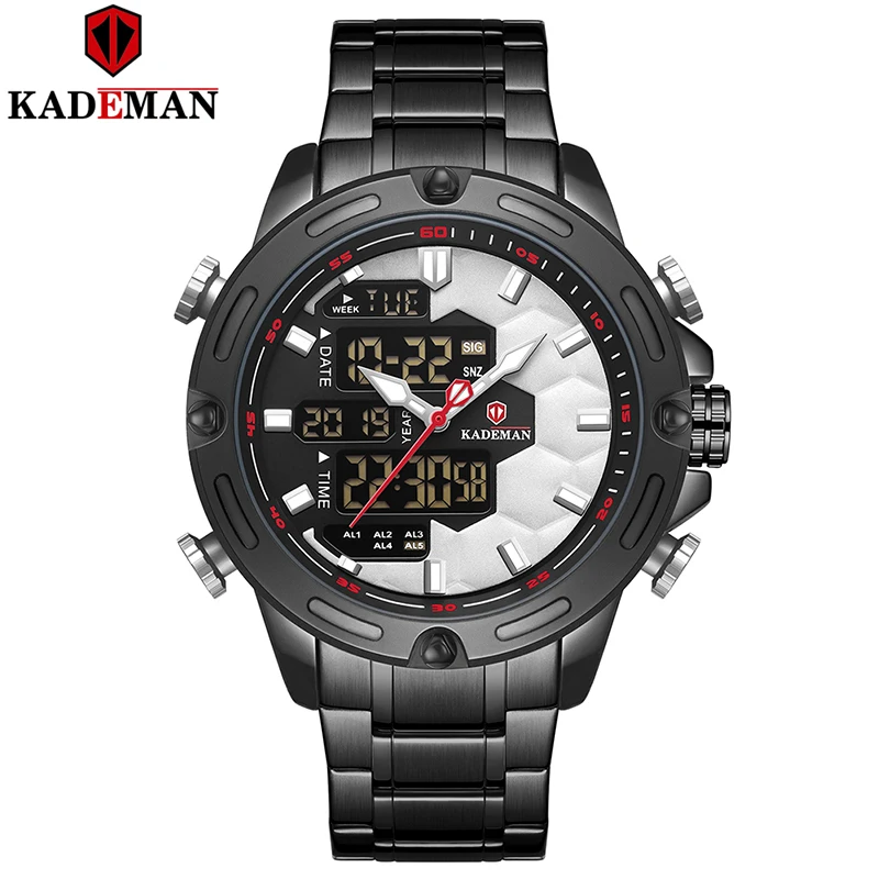 KADEMAN спортивные мужские часы с двойным механизмом высокое качество