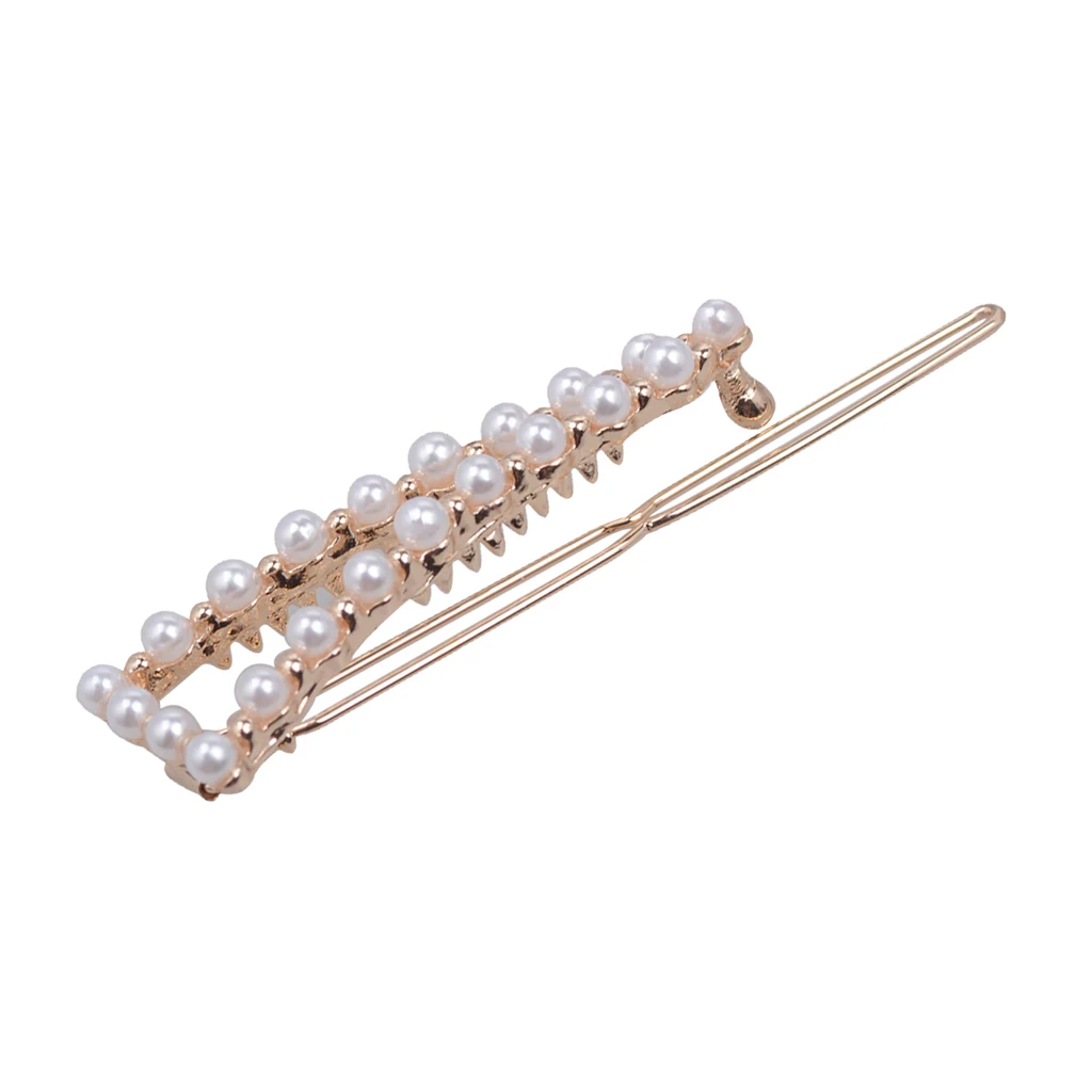 Bridal Wedding White Faux Pearl Hairpin Pins Triangle Clips Grips Barrette for Weddings Parties Photography Prop