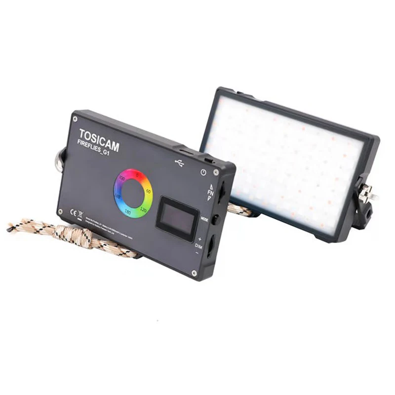 

Tosicam Fireflies RGB Led Video Pocket Size Vlog Portable Light 2400k-10000k Full Color On Camera Continuous Light