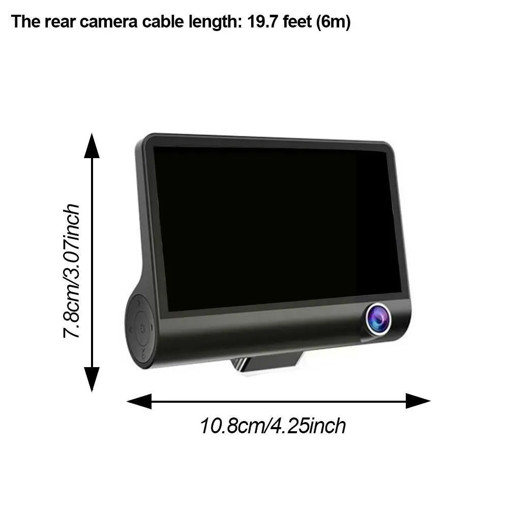 HD Night Car DVR Dash Cam 4.0 Inch Video Recorder Auto Lens Registrator Rear Dashcam View Camera 3 Camera With Camera D9Z6