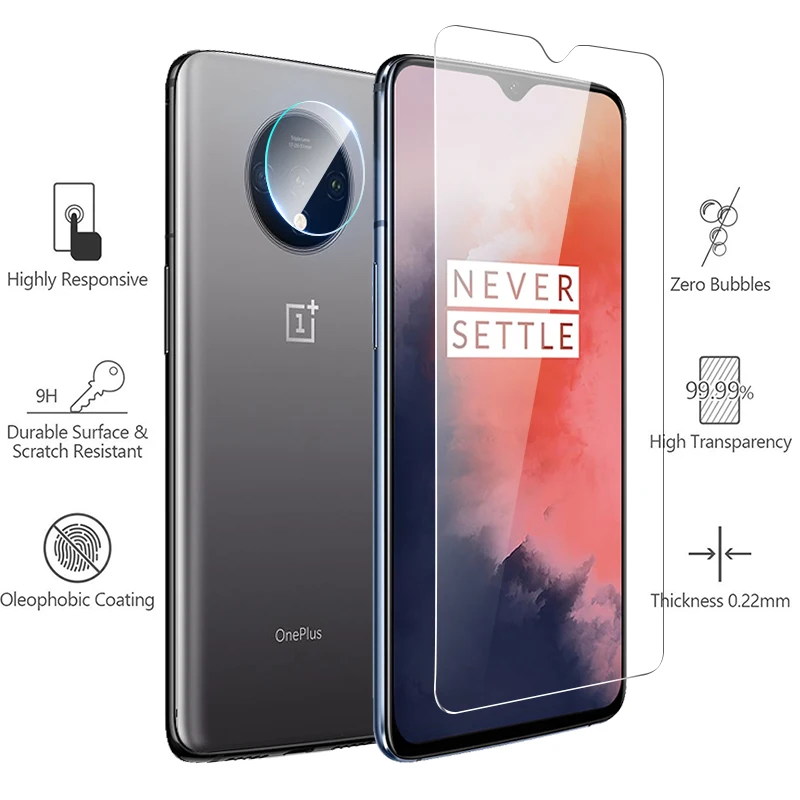 3-в-1 чехол+ Камера Стекло для oneplus 7t 7 pro Экран протектор объектива Стекло на oneplus 7, 7, 6, 6 комплектов/партия, 5 до 5 лет защитный Стекло