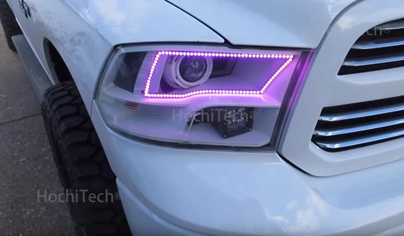 Для Dodge Ram 1500 2500 3500 4500 5500 2009- Angel Eye светодиодное кольцо с ореолом RGB многоцветная Спортивная фара наборы