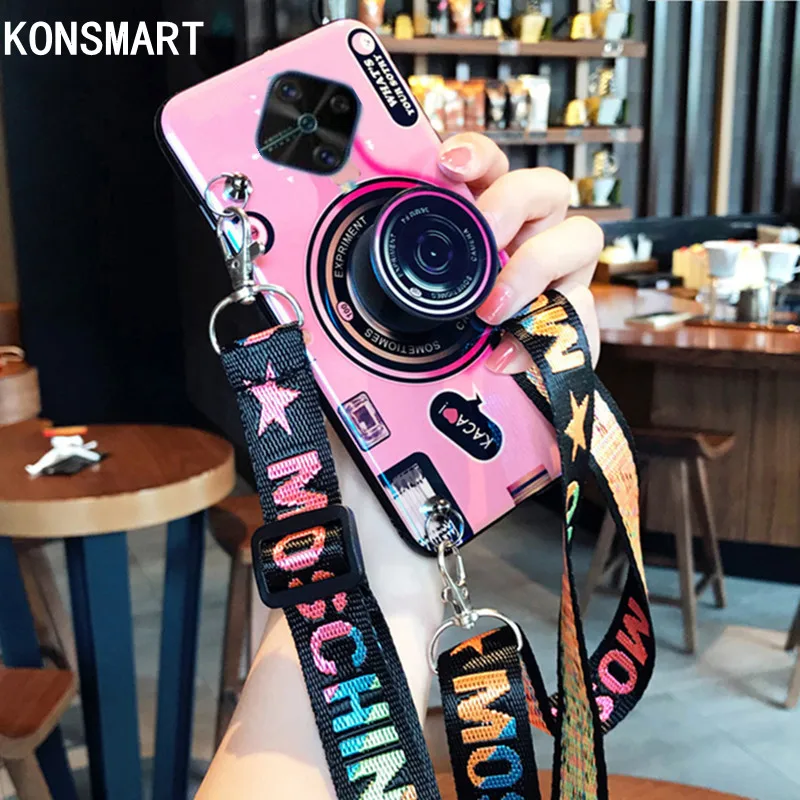 Силиконовый чехол KONSMART для VIVO V17 S1 Pro 6 38 дюйма 3D камера голубой ТПУ мягкая