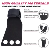 Carbon Gymnastics Hand Grips For Weight Lifting Palm Protector Pull ups Crossfit Workout Gym Grip Gloves Fitness Dumbbell 2