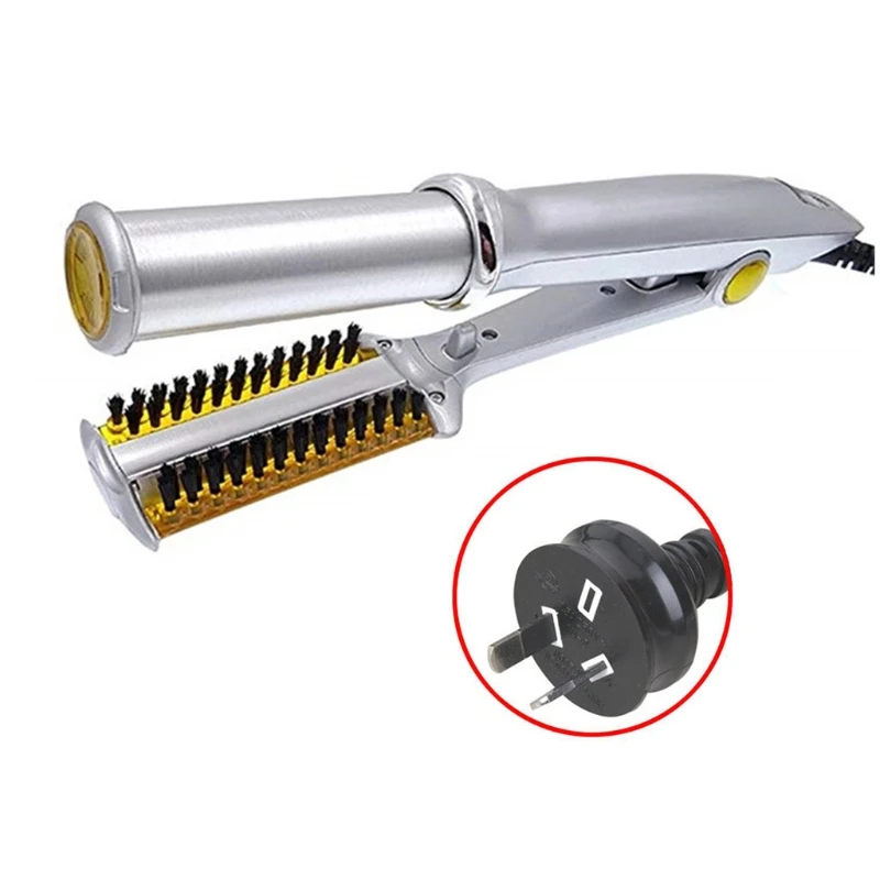 Professional Hair Straightening Iron Curling Iron 2 In 1 Multi Hair Styling Tool Flat With Brush hair styler