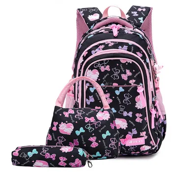 

Schoolbag Kids 3pcs Waterproof Children School Bags For Girls Princess School Backpacks Kids Printing Backpack Set