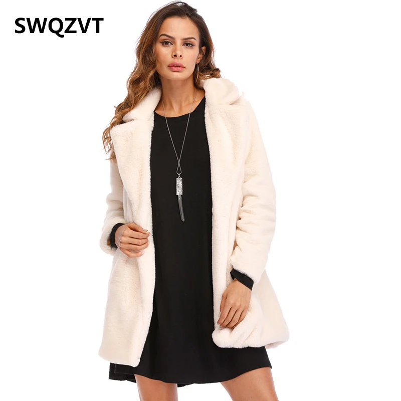 Куртка размера плюс, пальто для женщин, зимняя, плюшевая, теплая, толстая, женская, больше размера, искусственный мех, пальто, повседневная,, верхняя одежда, женские куртки
