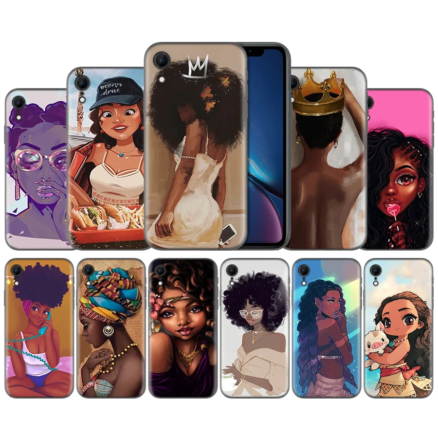 

Beautiful Afro Girls Pattern Ultra-thin Silicone Case Coque for Apple iPhone X XS XR XS Max 7 8 6 6S 5 5S 5C SE Plus Fundas Capa