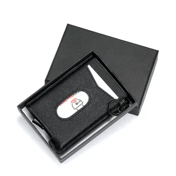 

2020 RFID Blocking Credit Card Holder Anit-theft Wallet Card for Men and Women Automatic Pop-up Card Case Leather ID Holder Box