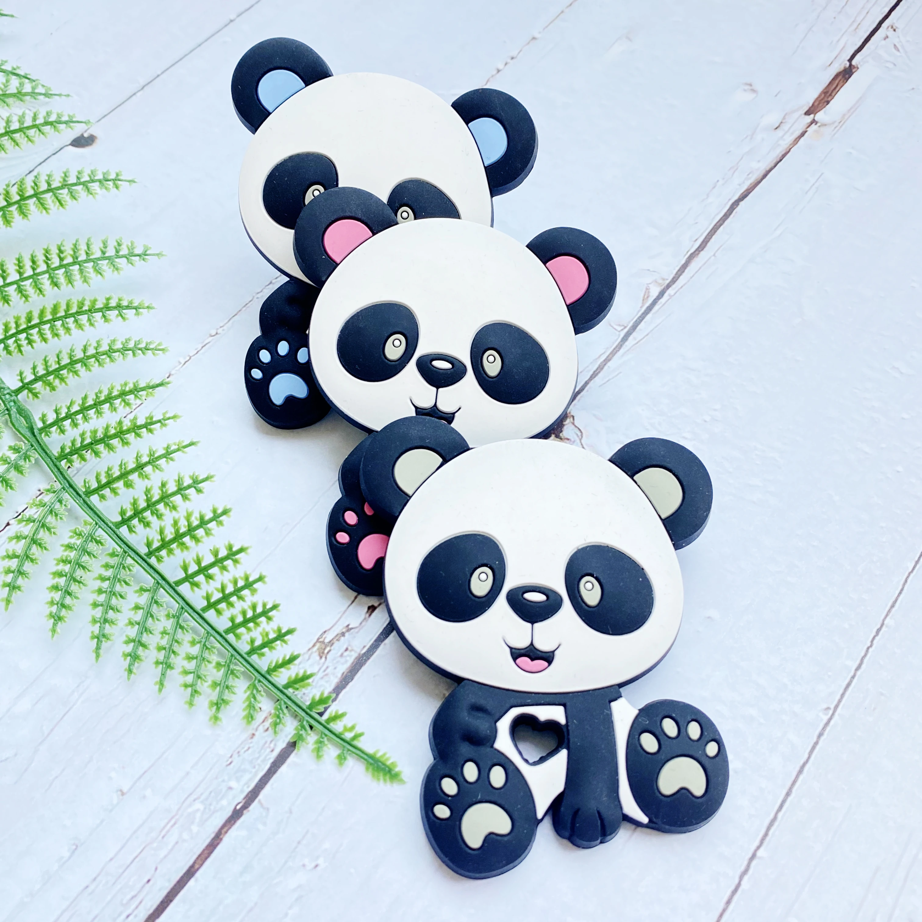 1PCS BPA Free Panda Silicone Teethers Food Grade Animal Baby Teething beads Gift Chewing Toddler Toys Rodent Accessories 2