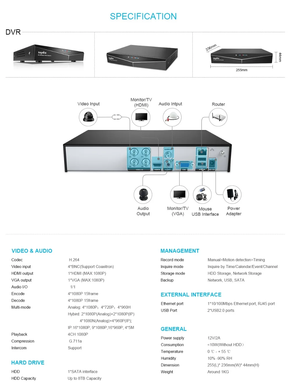 SANNCE 4CH 1080P видео система безопасности 5в1 1080N DVR с 4 шт 1080P Открытый всепогодный CCTV дома видео камеры наблюдения