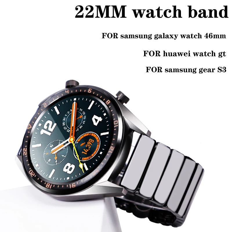 22 мм керамический ремешок для samsung Galaxy Watch 46 gear S3 Frontier huawei watch gt 2 amazfit GTR 47