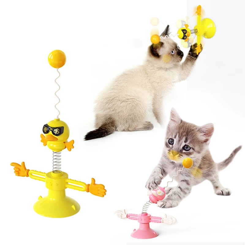 Giocattoli Interattivi Per Gatti Accessori Giocattoli Per Gatti Rotazione 360 Giocattolo Teaser A Molla Per Gattino Cat Scratcher Giochi Palla Animali