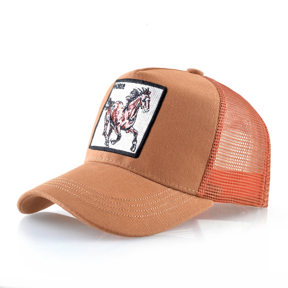 Baseball Caps Snapback Mesh Trucker Visor Embroidery horse pattern Patch Unisex Men Women