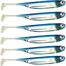 Lot d'appâts artificiels souples en Silicone pour la pêche, pack de leurres pour attraper des poissons, matériel pour pêcher des poissons comme les bars, 70mm, 6 pièces 