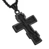 HZMAN Vintage Orthodox Cross Crucifix Stainless Steel Pendant Necklace 22+2 Inches Chain, Colour Silver Gold Black ► Photo 3/6