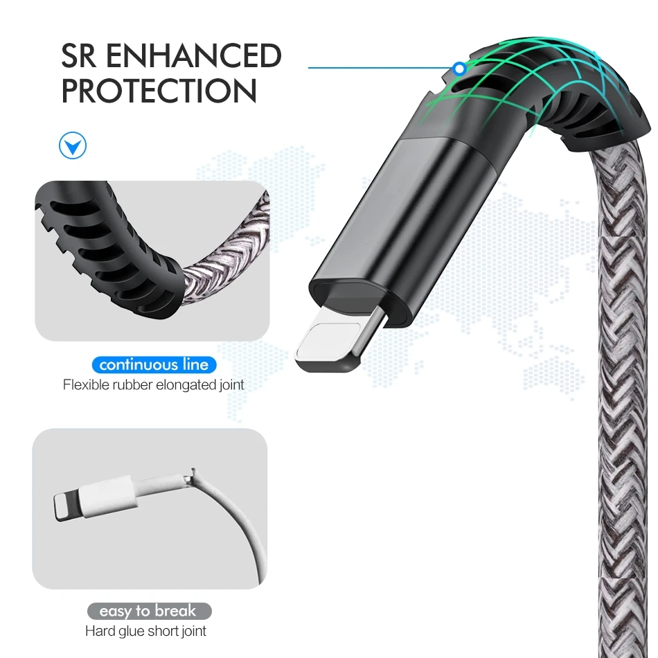 USB кабель для iPhone 11 Pro Max Xr X 8 7 6 6s Plus 5S iPad 3A Быстрая зарядка зарядное устройство кабель для передачи данных для мобильного телефона 1 м 2 м