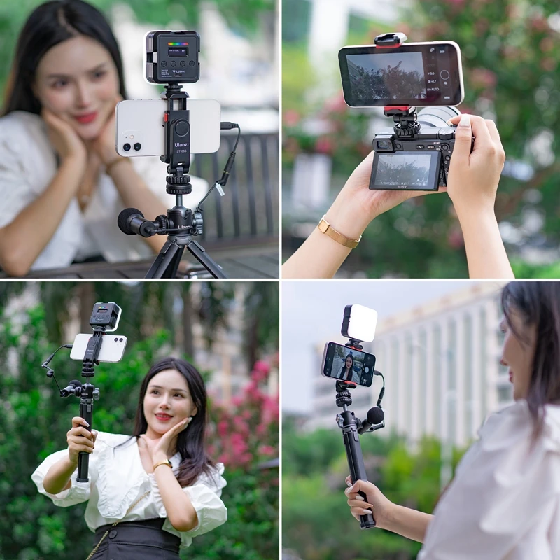 Ulanzi ST-06S Vertical Phone Mount Holder Tripod With Cold Shoe For Mic Light Phone Clip For iPhone 12 Vlog Holder Smartphone — view 6
