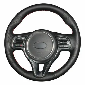 

For Kia K5 2016-2017 Sportage 4 KX5 2016-2017 Top Leather Steering Wheel Hand-stitch on Wrap Cover