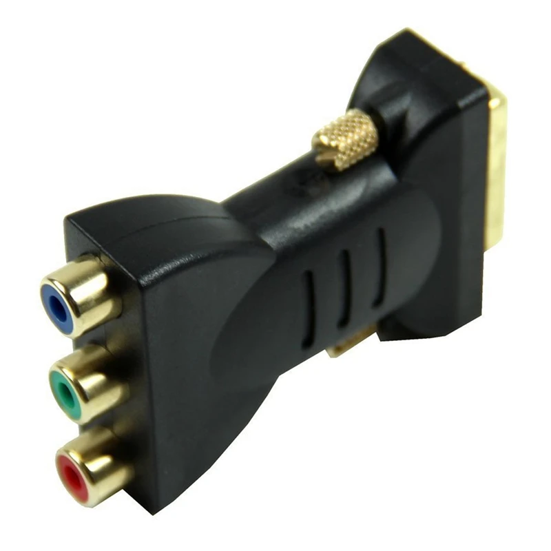 1 DVI-I24+ 5 мужчин и 3 RCA Женский Разъем конвертер адаптер(черный