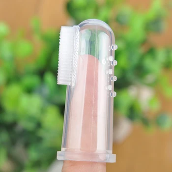 

Baby Finger Toothbrush Multi-functional Practical Convenient Clear Soft Silicone Safe Infant Training Teether with Box