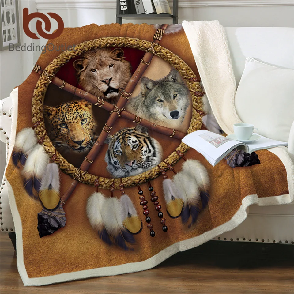 BeddingOutlet искусственное одеяло из микрофибры плюшевое D животное Лев тигр леопард
