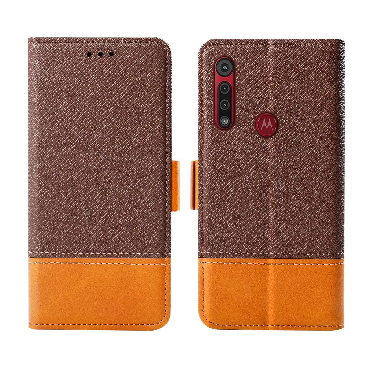 Для Motorola Moto G8 Plus, чехол, противоударный, контрастный цвет, серия, кожа, флип, подставка, кошелек, чехол для Moto G8 Play, чехол, слот для карт - Цвет: 01